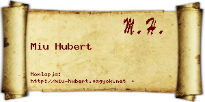 Miu Hubert névjegykártya